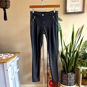 Dynamite Pants. Stylish Dark Grey Pants with Zipper Details